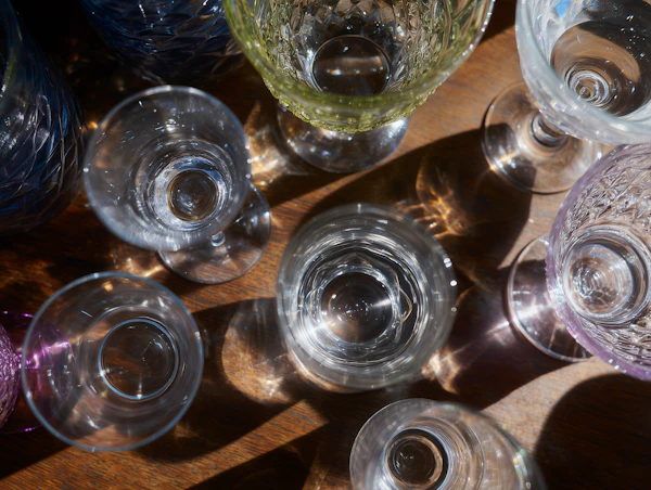 Artistic Glassware Display