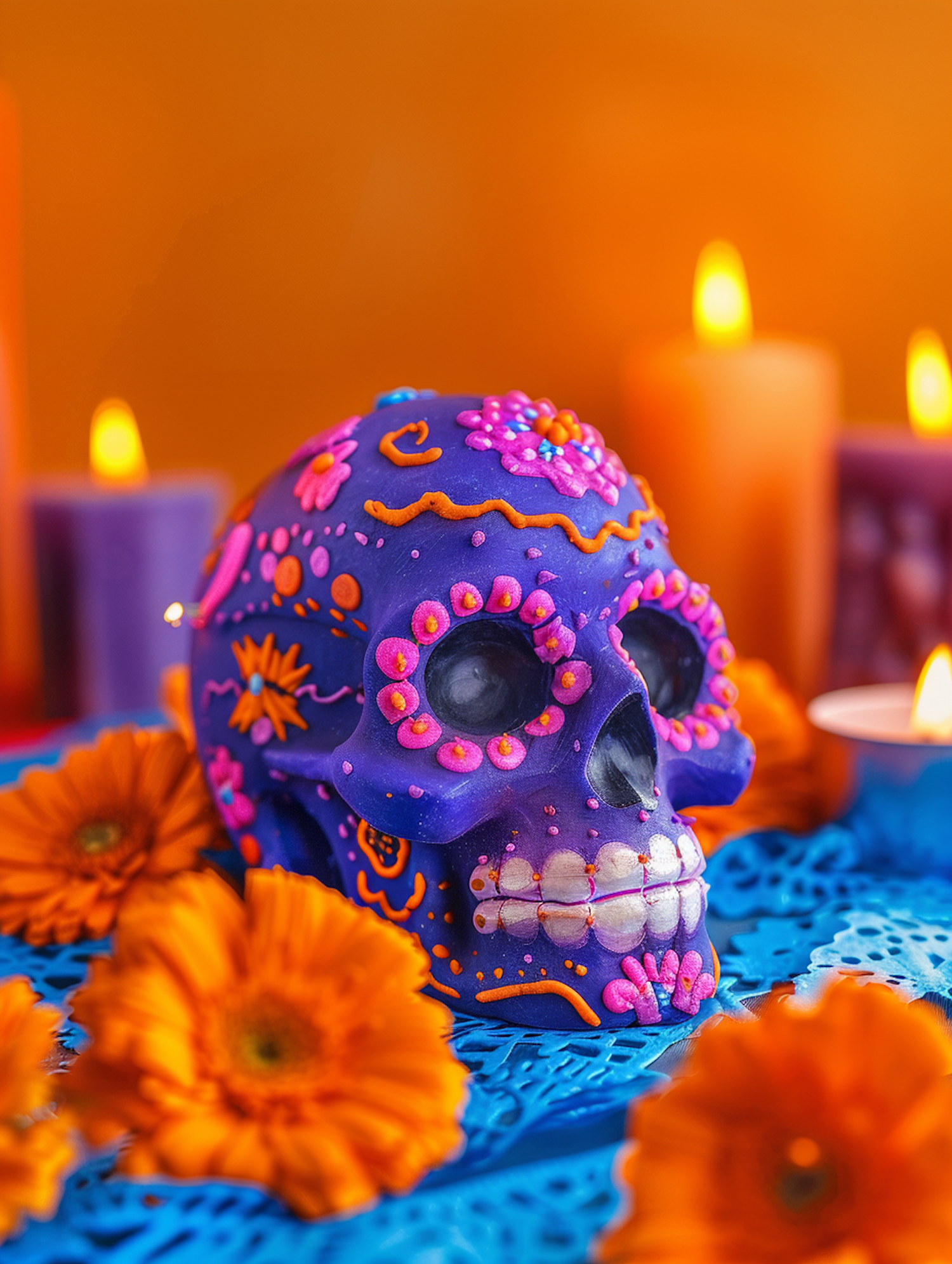 Vibrant Day of the Dead Skull