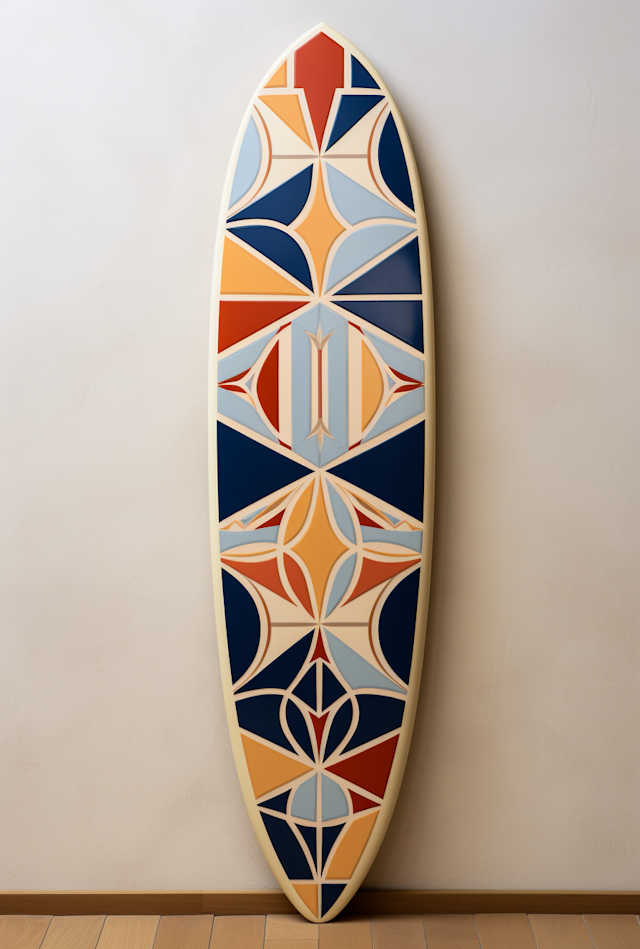 Geometric Elegance: Artistic Surfboard