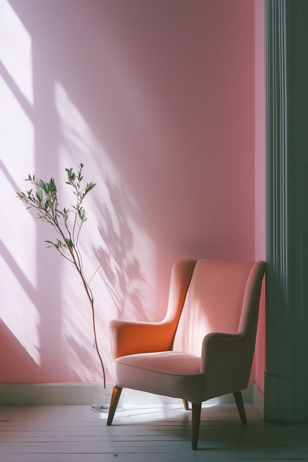 Minimalist Pink Interior Scene
