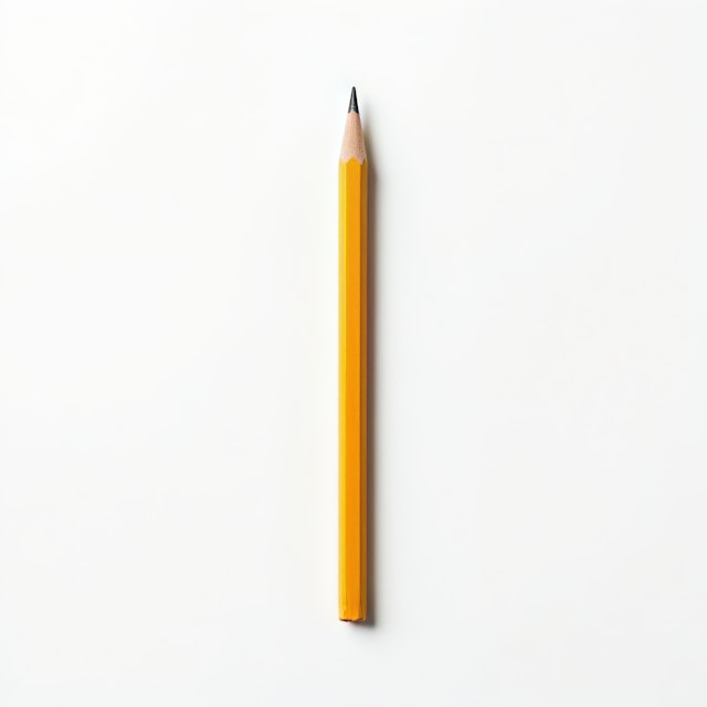 Yellow Pencil on White Background