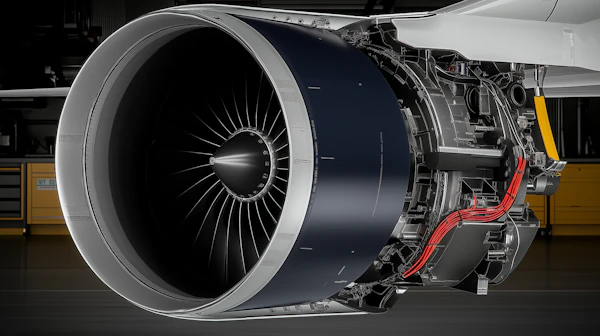 Modern Jet Engine Close-Up