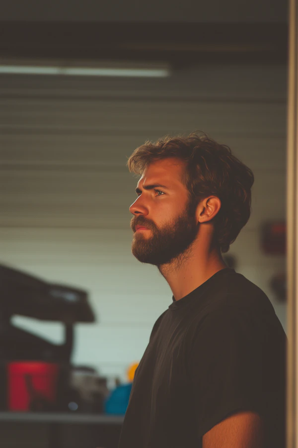 Contemplative Man in Profile