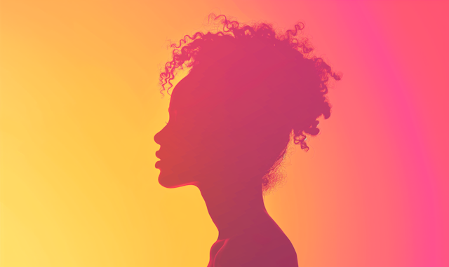 Silhouette Profile with Ombre Background