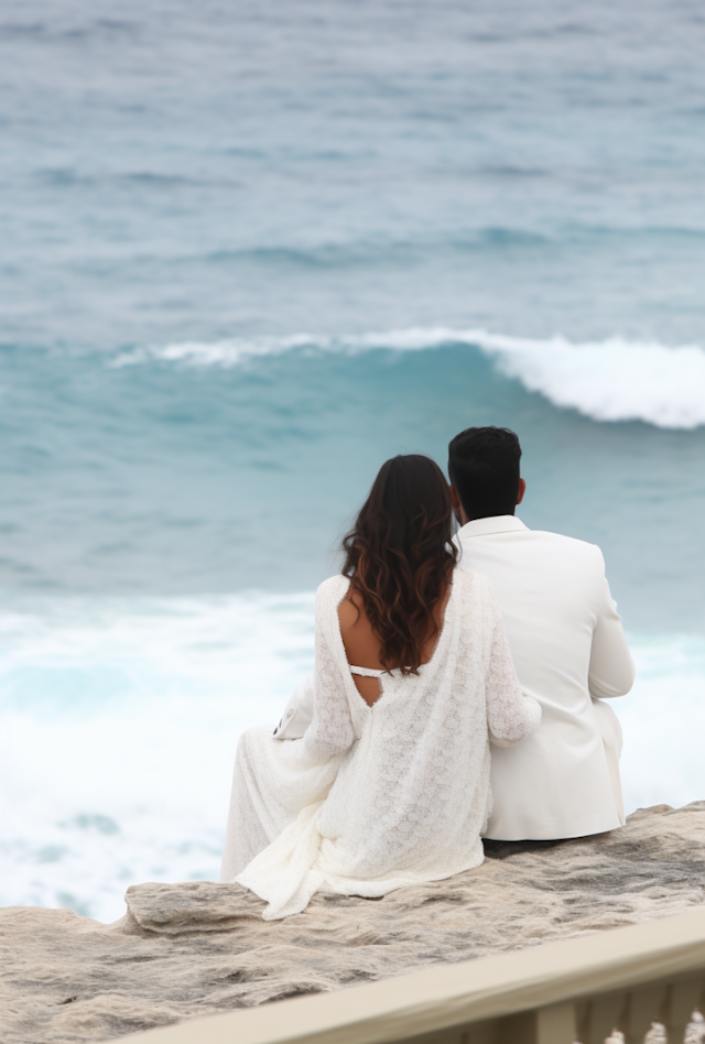 Elegant Couple by the Sea