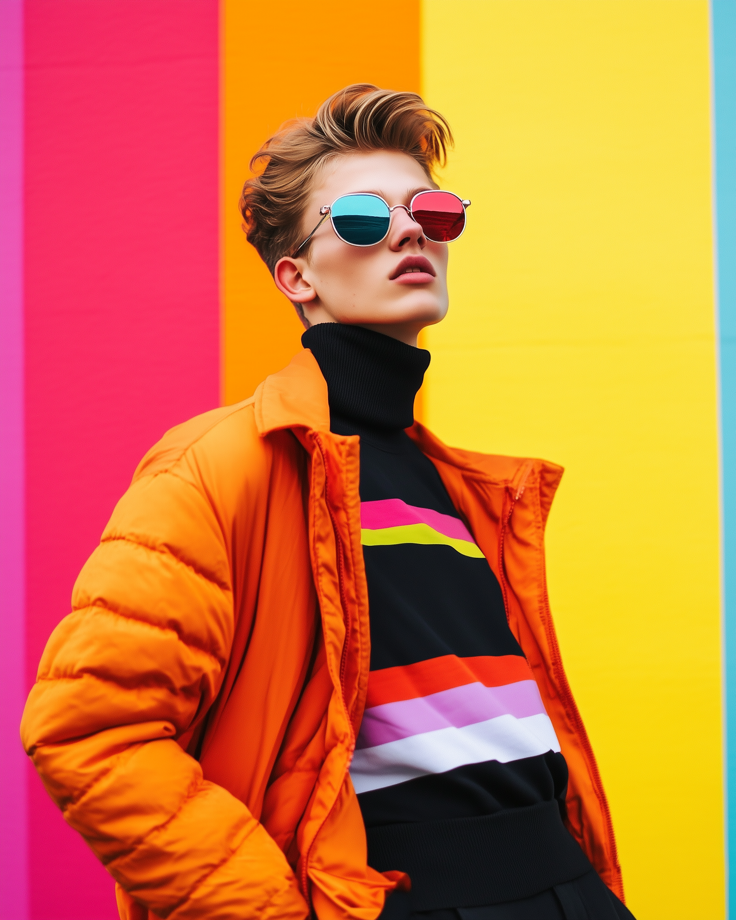 Stylish Youth with Colorful Background