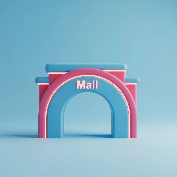 Stylized Mall Entrance