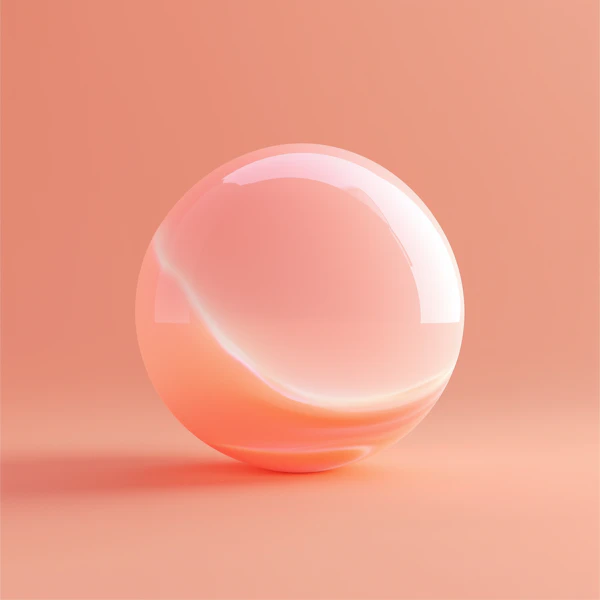 Glossy Sphere on Peach