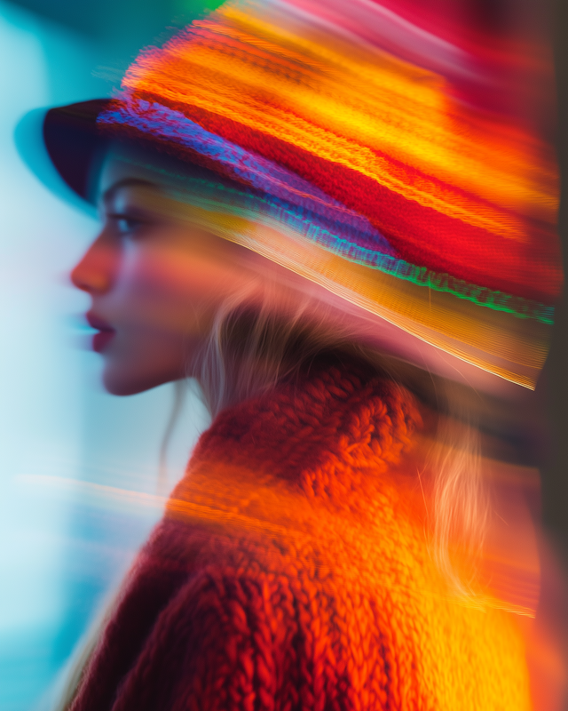 Vibrant Hat in Motion