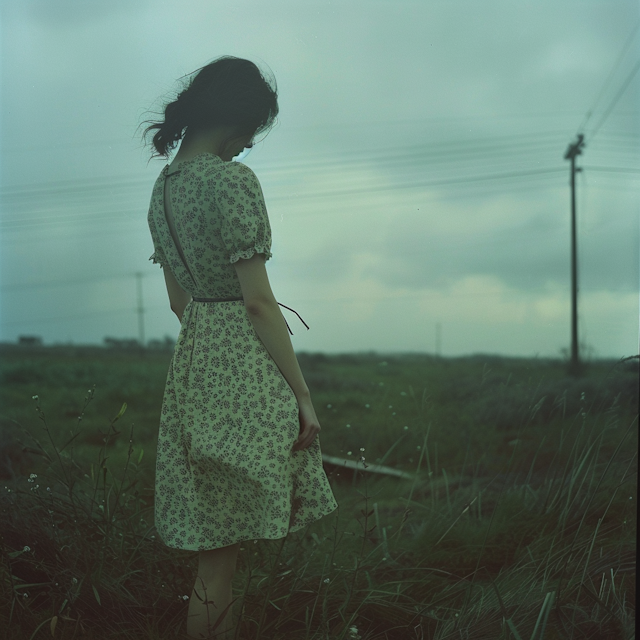 Contemplative Woman in a Field