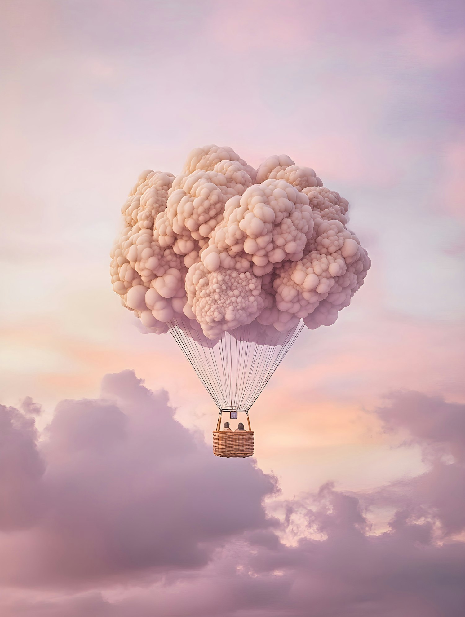 Fantastical Cloud Hot Air Balloon Voyage