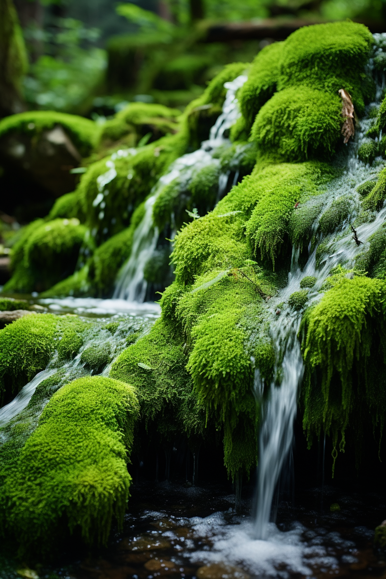 Tranquil Moss-Covered Waterfall Oasis