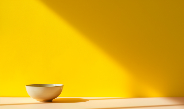 Minimalist Yellow Composition with Bowl