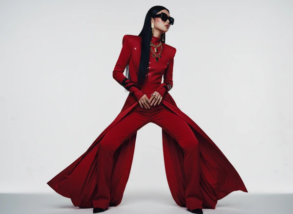 Avant-Garde Red Fashion