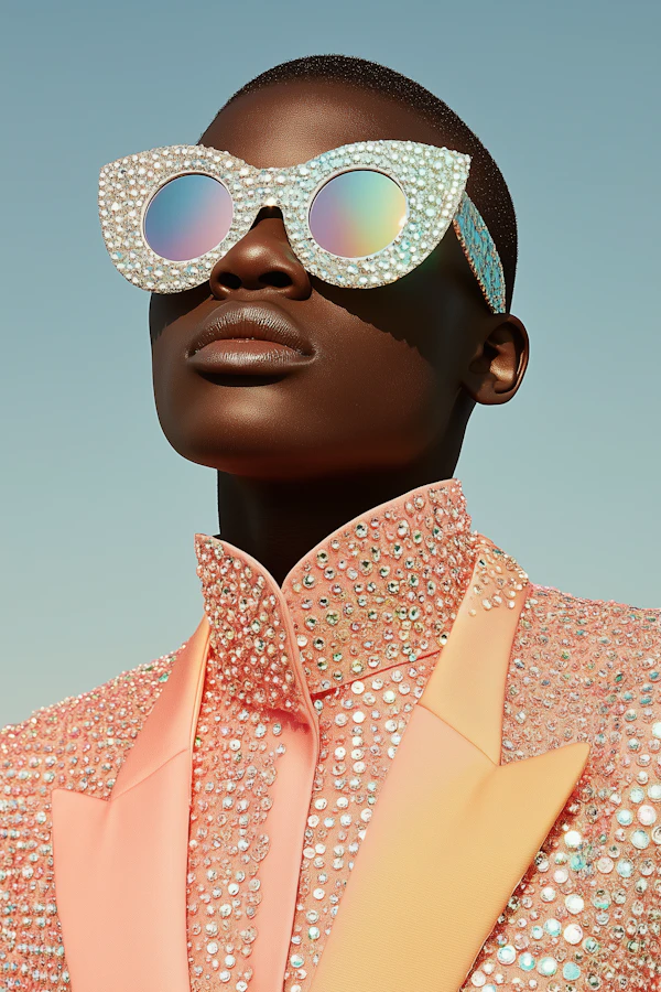Glamorous Portrait with Embellished Sunglasses