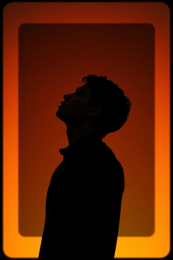 Silhouette on Orange Gradient