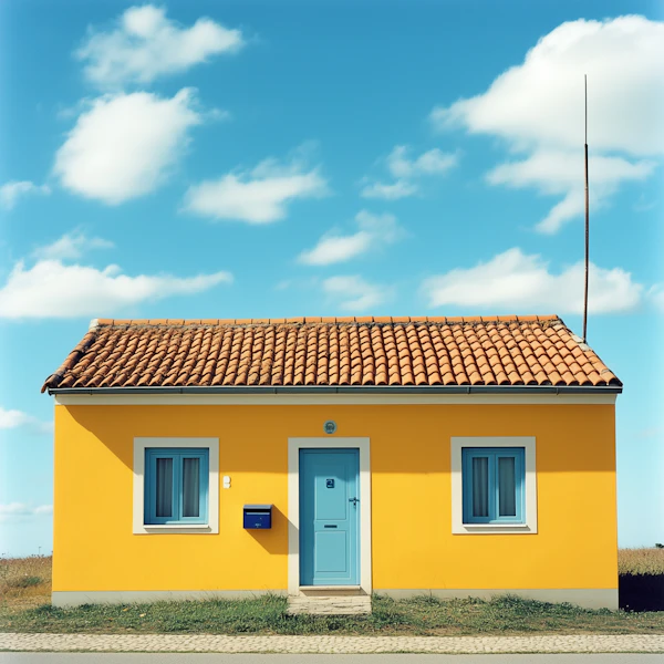 Yellow House and Sky