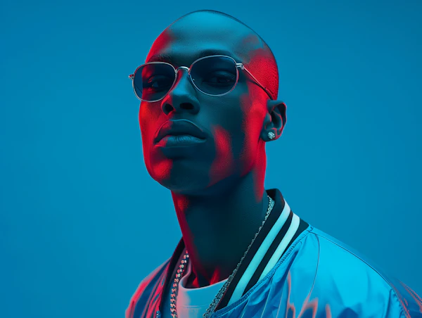 Stylish Portrait with Colored Lighting