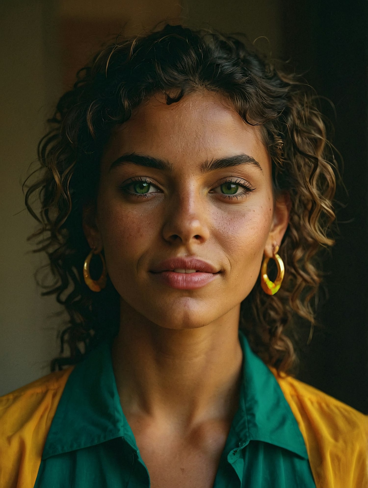 Portrait of a Person with Curly Hair