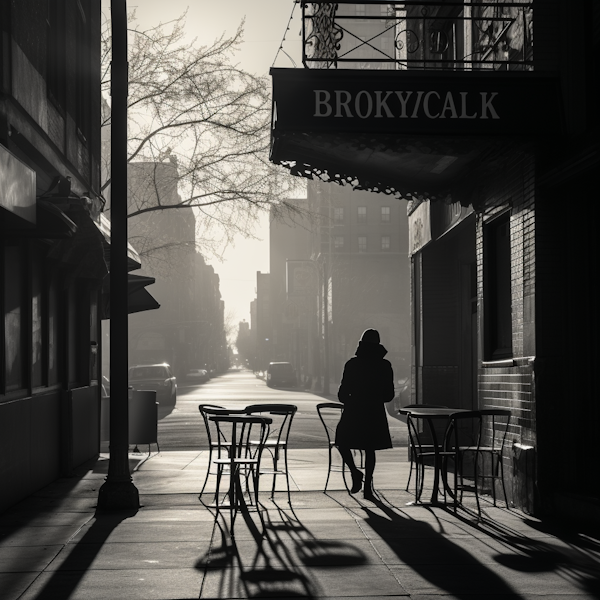 Solitary Figure in Urban Twilight