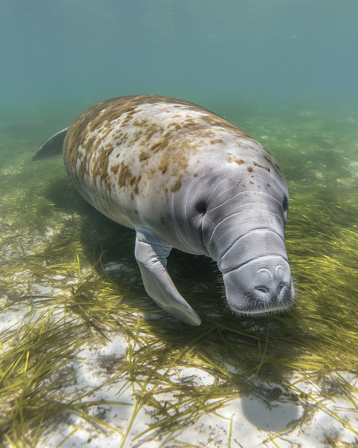 Graceful Manatee in Clear Water