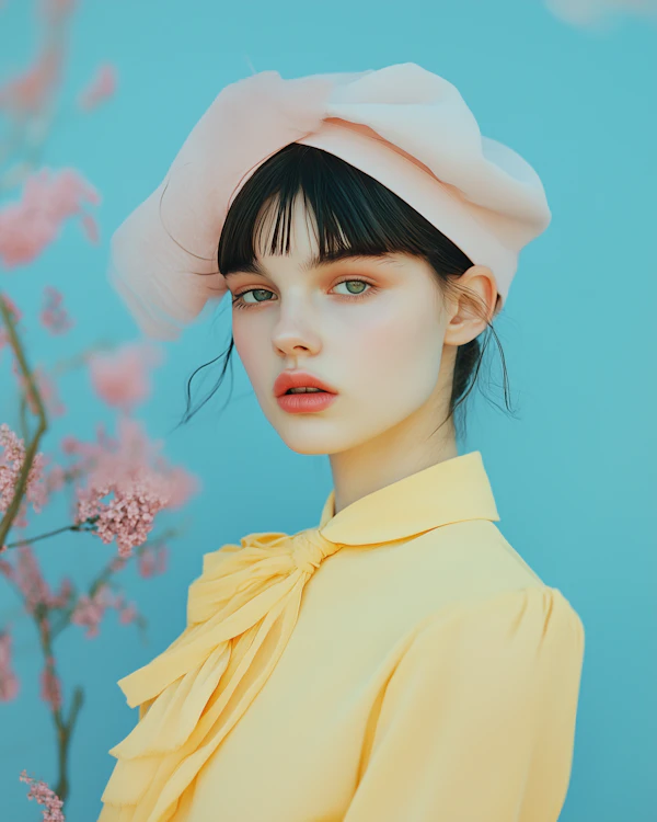 Contemplative Woman in Vibrant Fashion