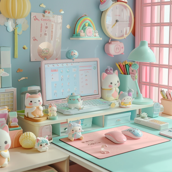 Pastel-Colored Creative Workstation