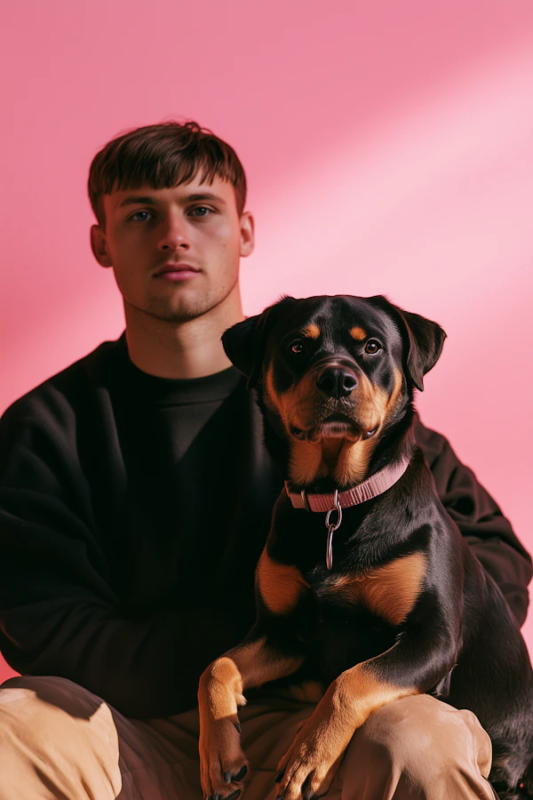 Man and Dog Portrait