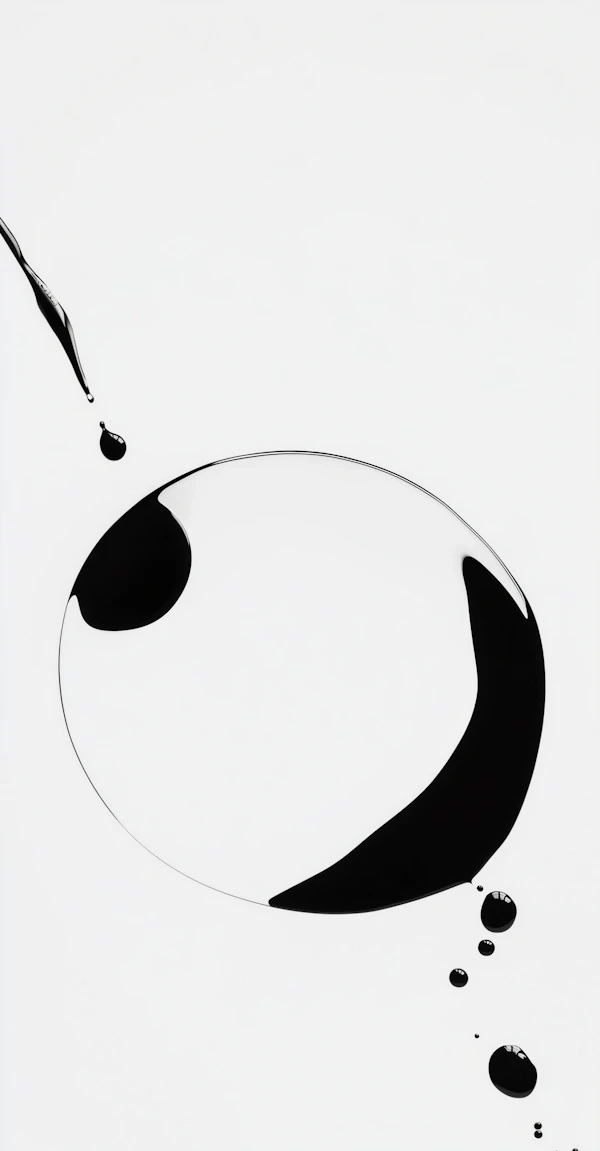 Black Ink Droplet Art
