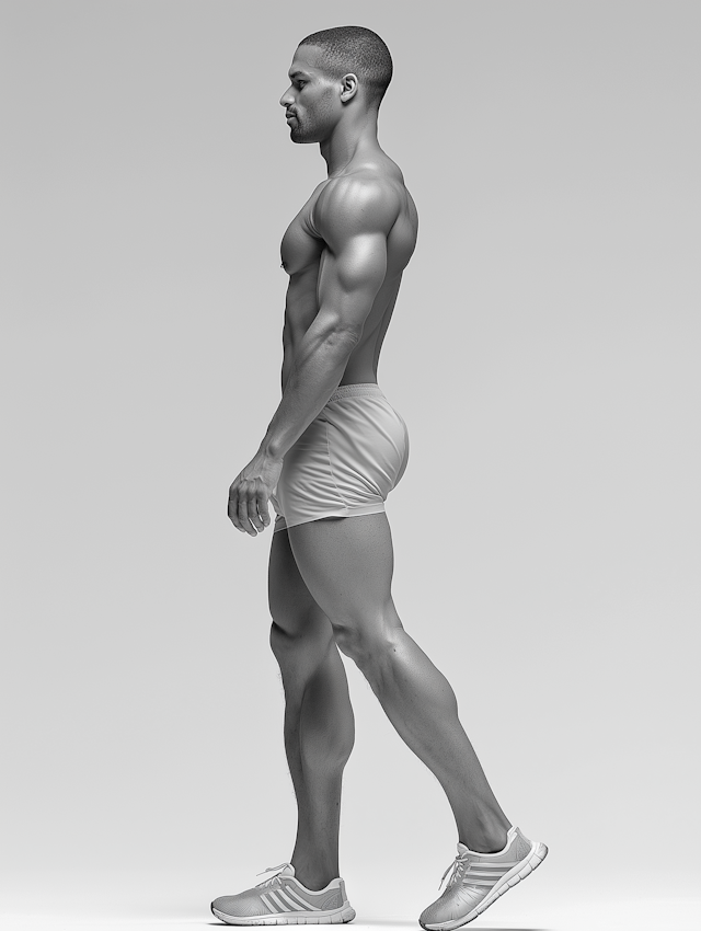 3D Model of Athletic Male Figure