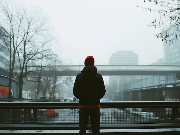 Solitary Figure on a Bridge