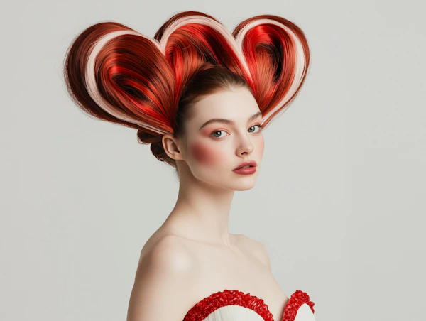 Heart-Shaped Hairstyle Portrait