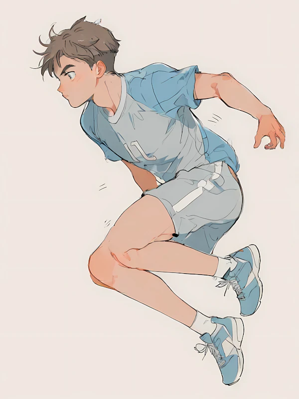 Young Athlete in Motion