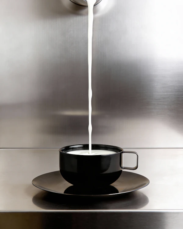 Milk Pouring into Cup