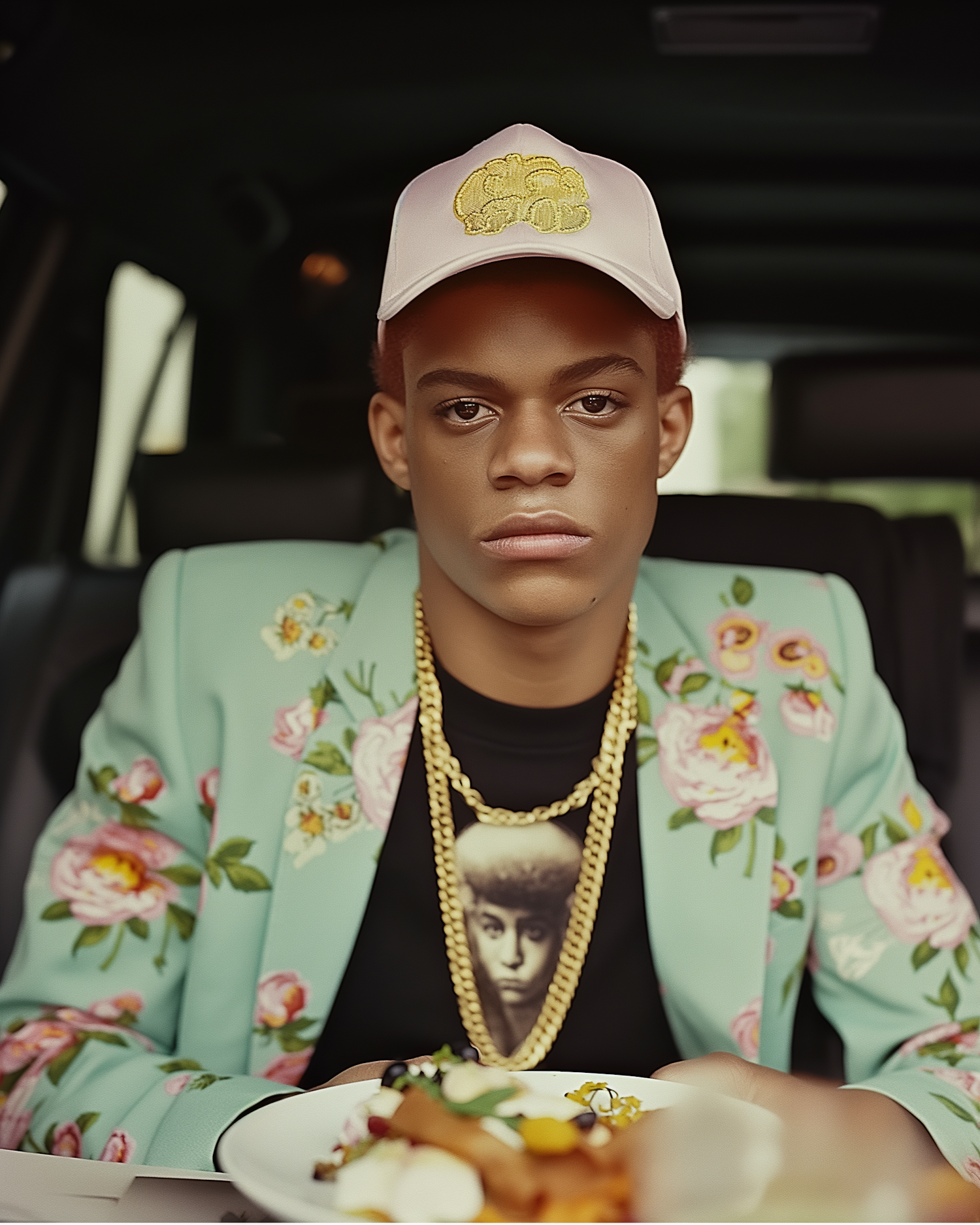 Stylish Young Person in Car