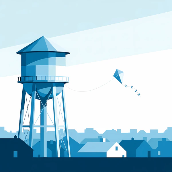 Stylized Water Tower Scene
