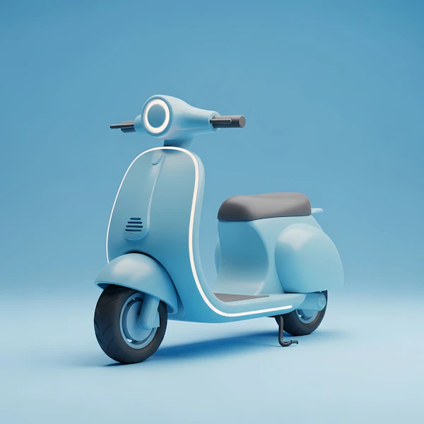 Modern Blue Scooter