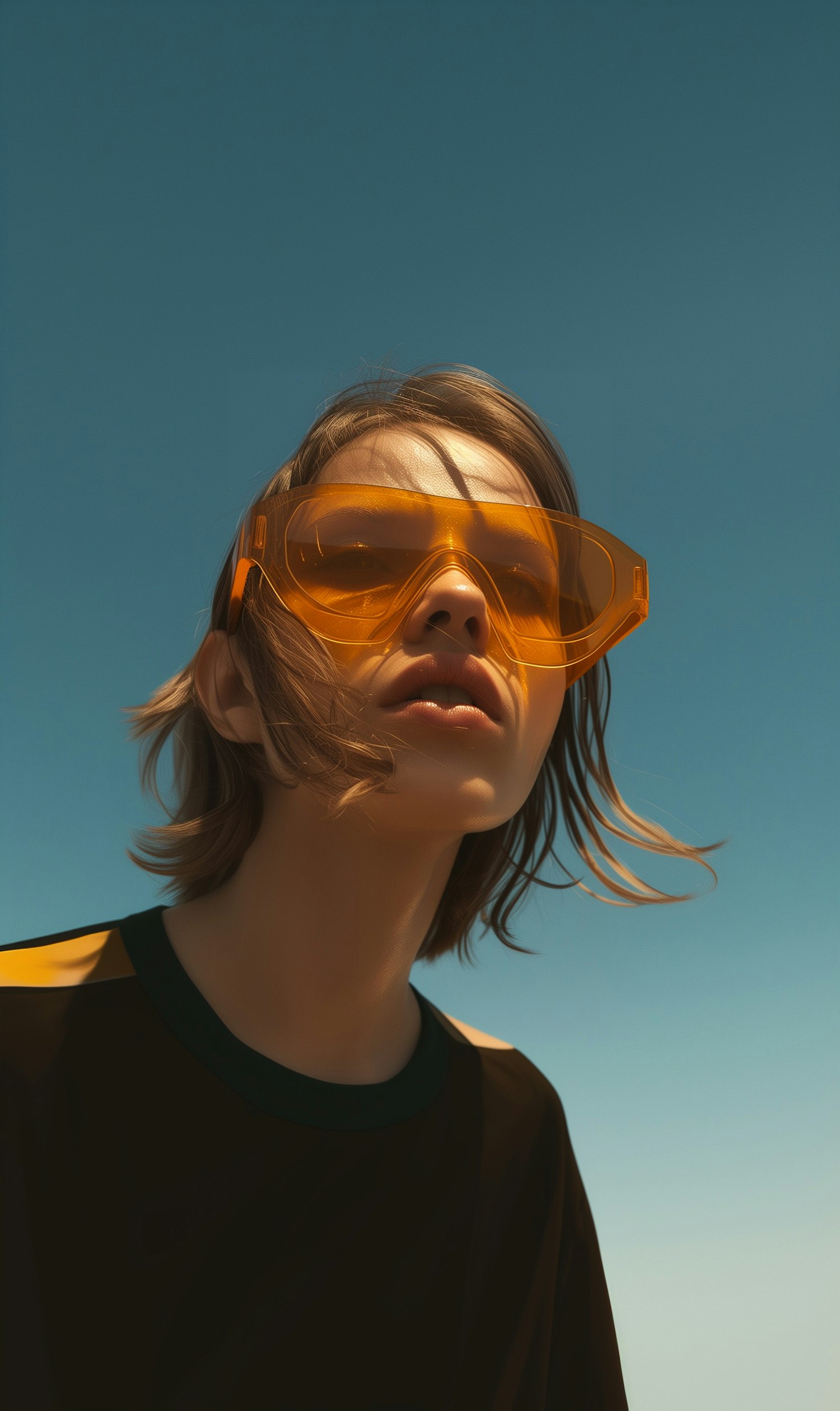 Person with Orange-Tinted Sunglasses