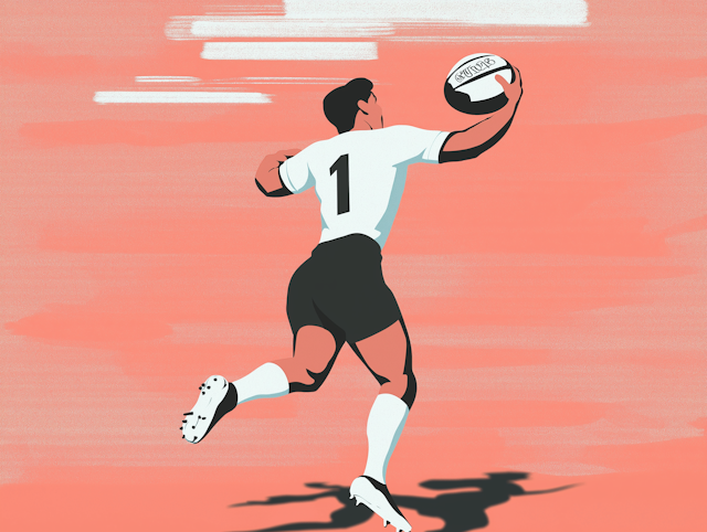 Dynamic Rugby Player Illustration