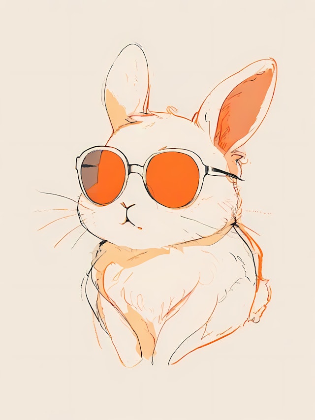 Stylish Rabbit Illustration