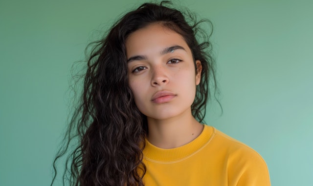 Serene Woman in Yellow Sweater