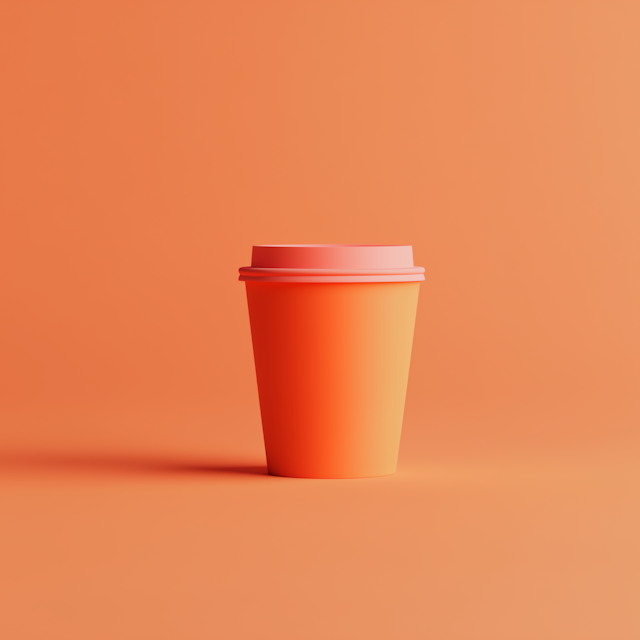 Orange Disposable Coffee Cup