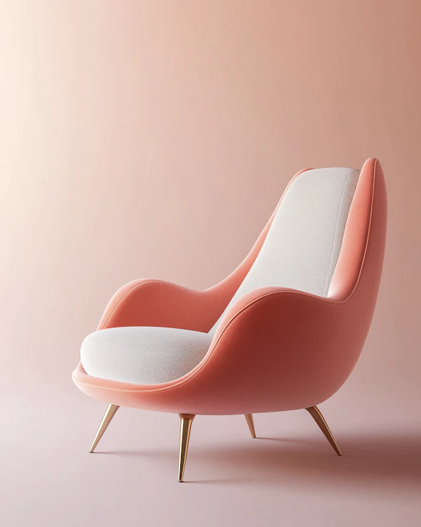 Modern Coral Armchair