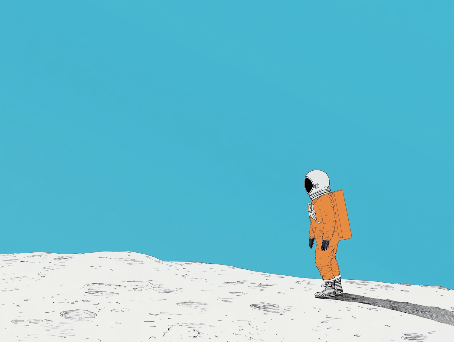 Astronaut on Moon-like Surface