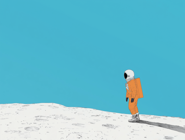 Astronaut on Moon-like Surface