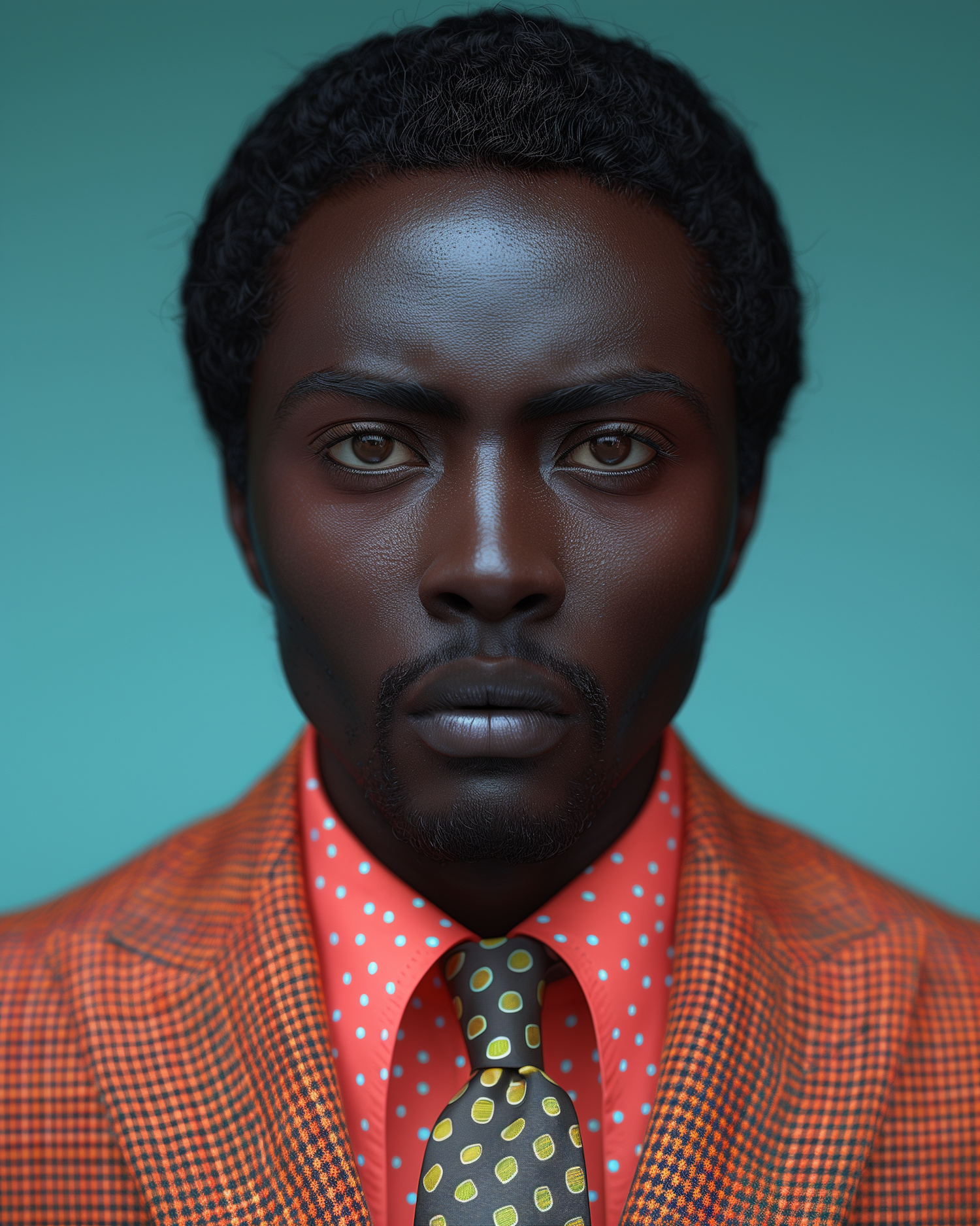 Portrait of a Man in a Colorful Suit