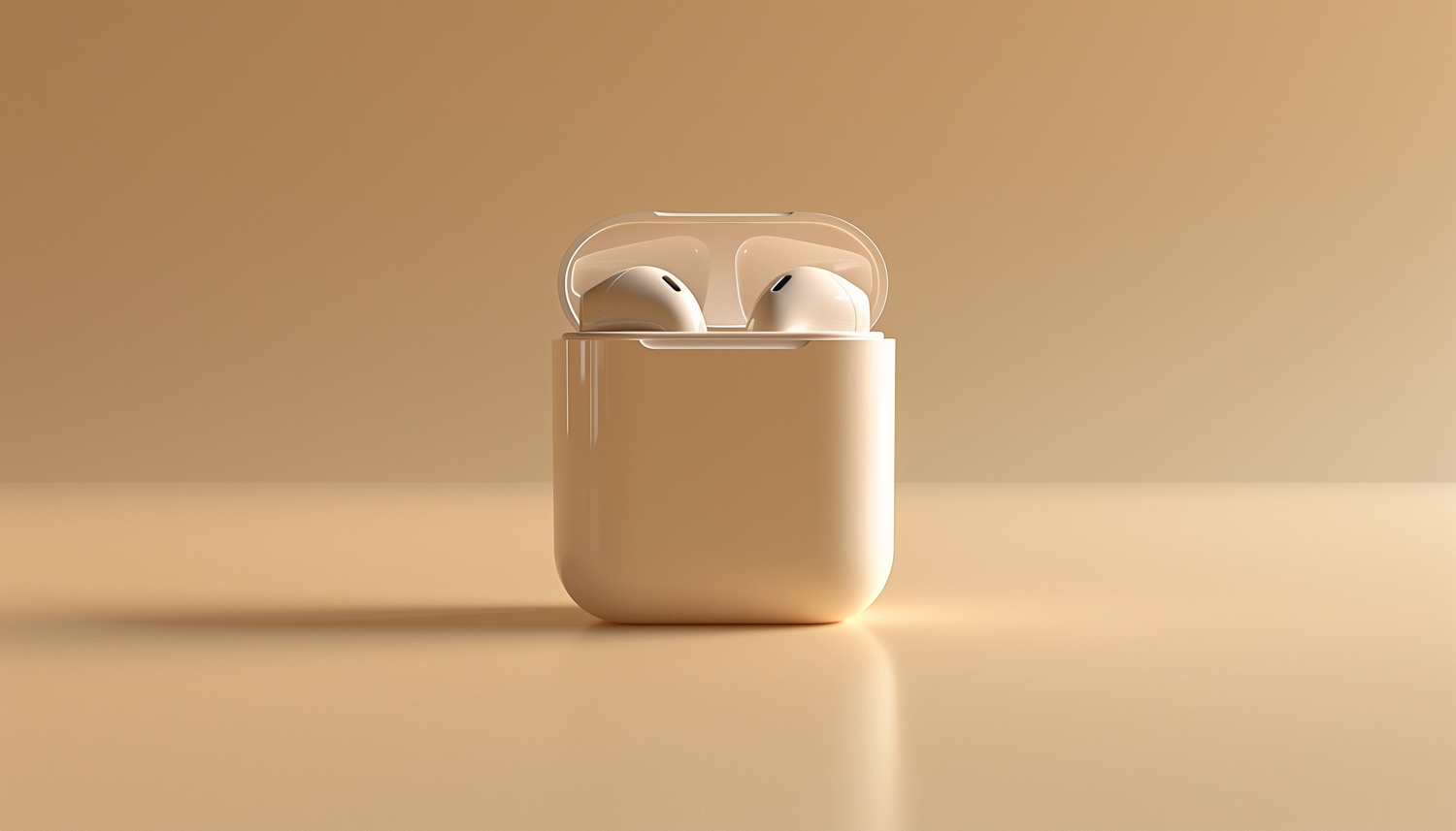 Modern White Wireless Earbuds in Case