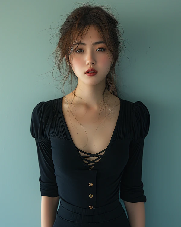 Serene Woman with Intense Gaze