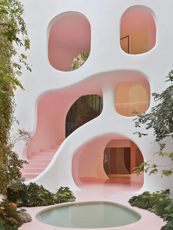 Surreal Pink Building