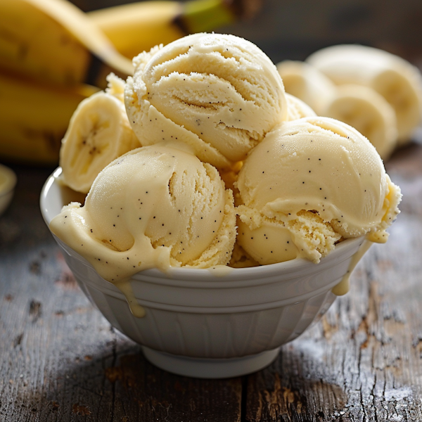 Creamy Banana Ice Cream in a Bowl